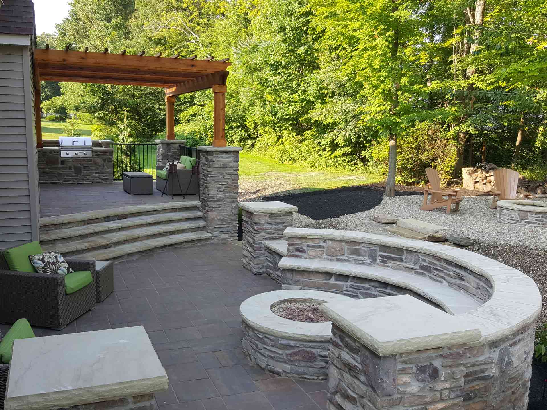 landscaped patio